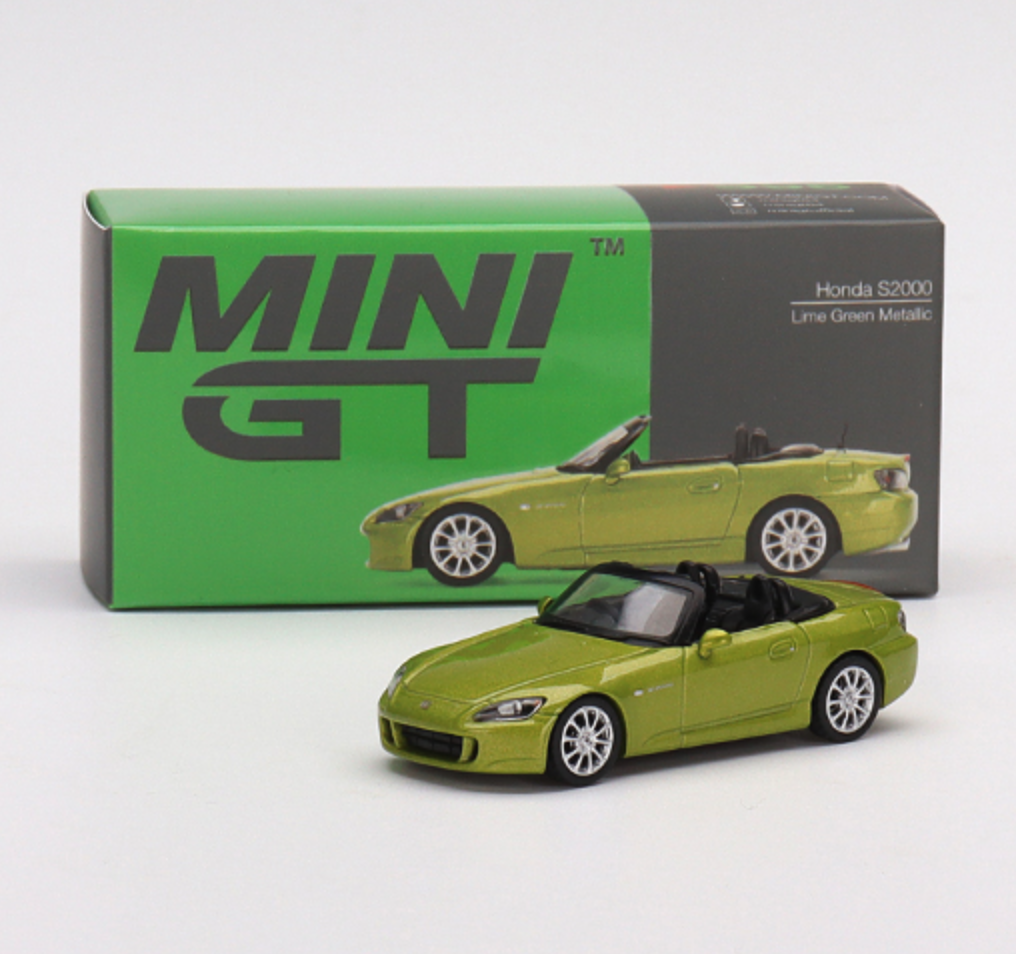 Skala 1/64 -  Honda S2000 (AP2) Lime Green Metallic, Vä styrd, från MINI GT