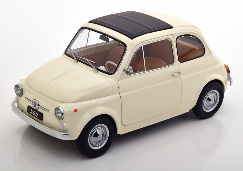 Skala 1/12 Fiat 500F 1968, Cremevit med sufflett från KK-Scale