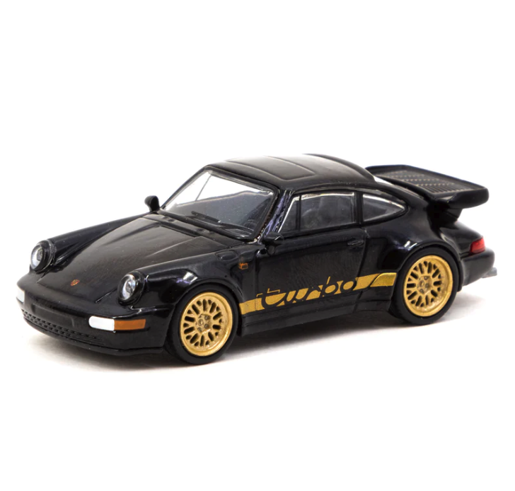 Skala 1/64 Porsche 911 Turbo Black - COLLAB64 fr Schuco x Tarmac Works