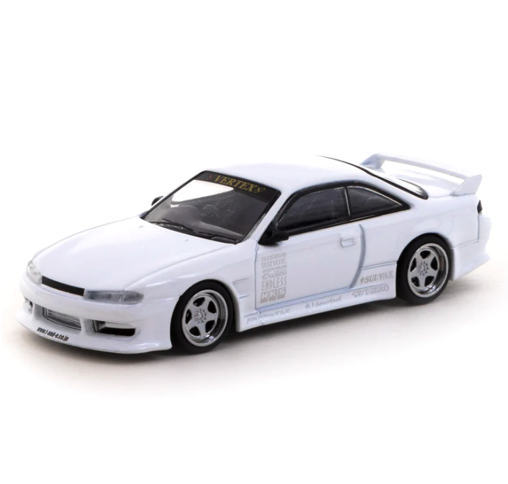Skala 1/64  Vertex Nissan Silvia S14, Lamley Special, Vit/White fr TARMAC works
