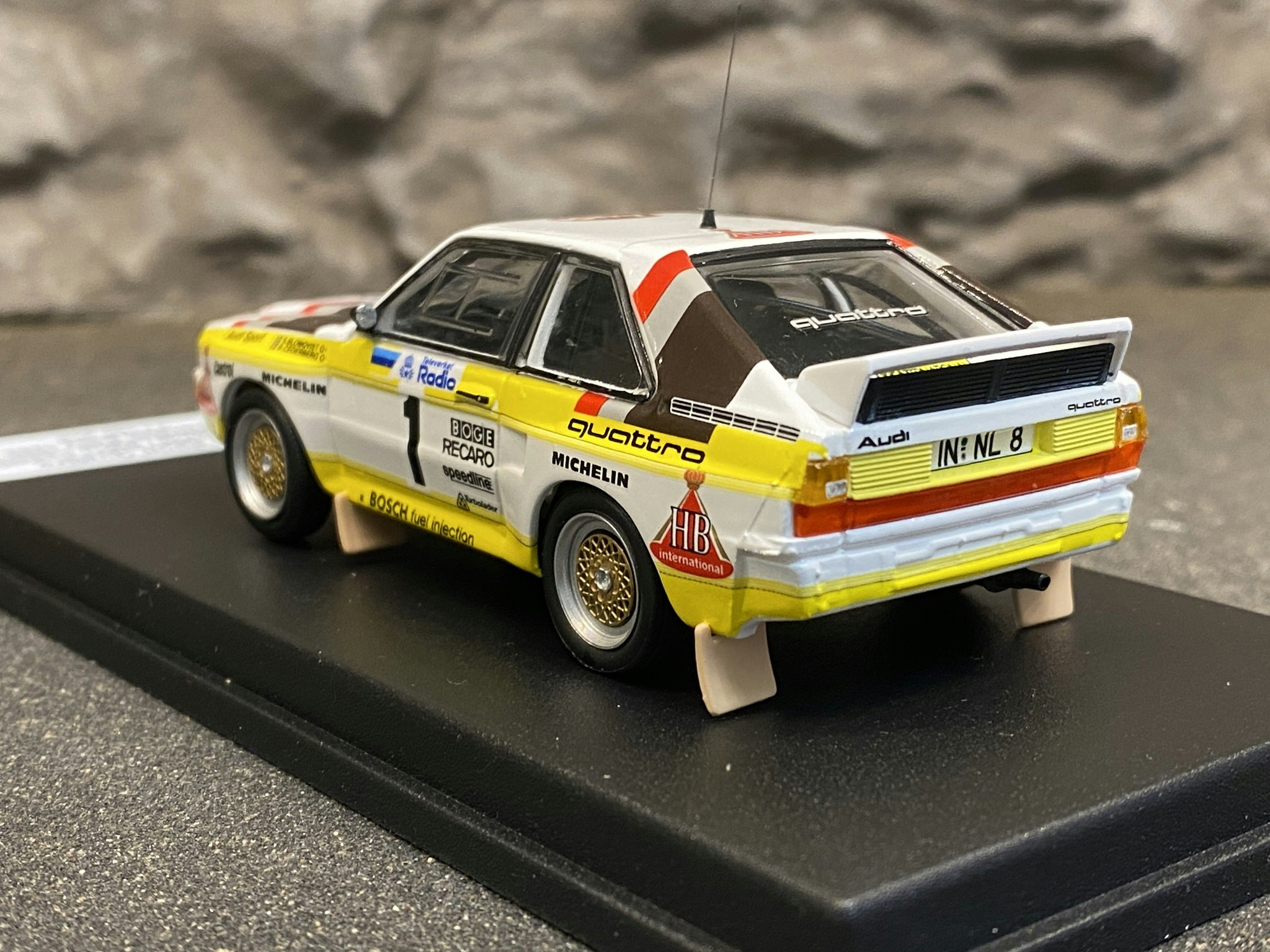 Skala 1/43 Audi Sport Quattro, S.Blomqvist/B.Cederberg Swedish Rally 1985' f Troféu