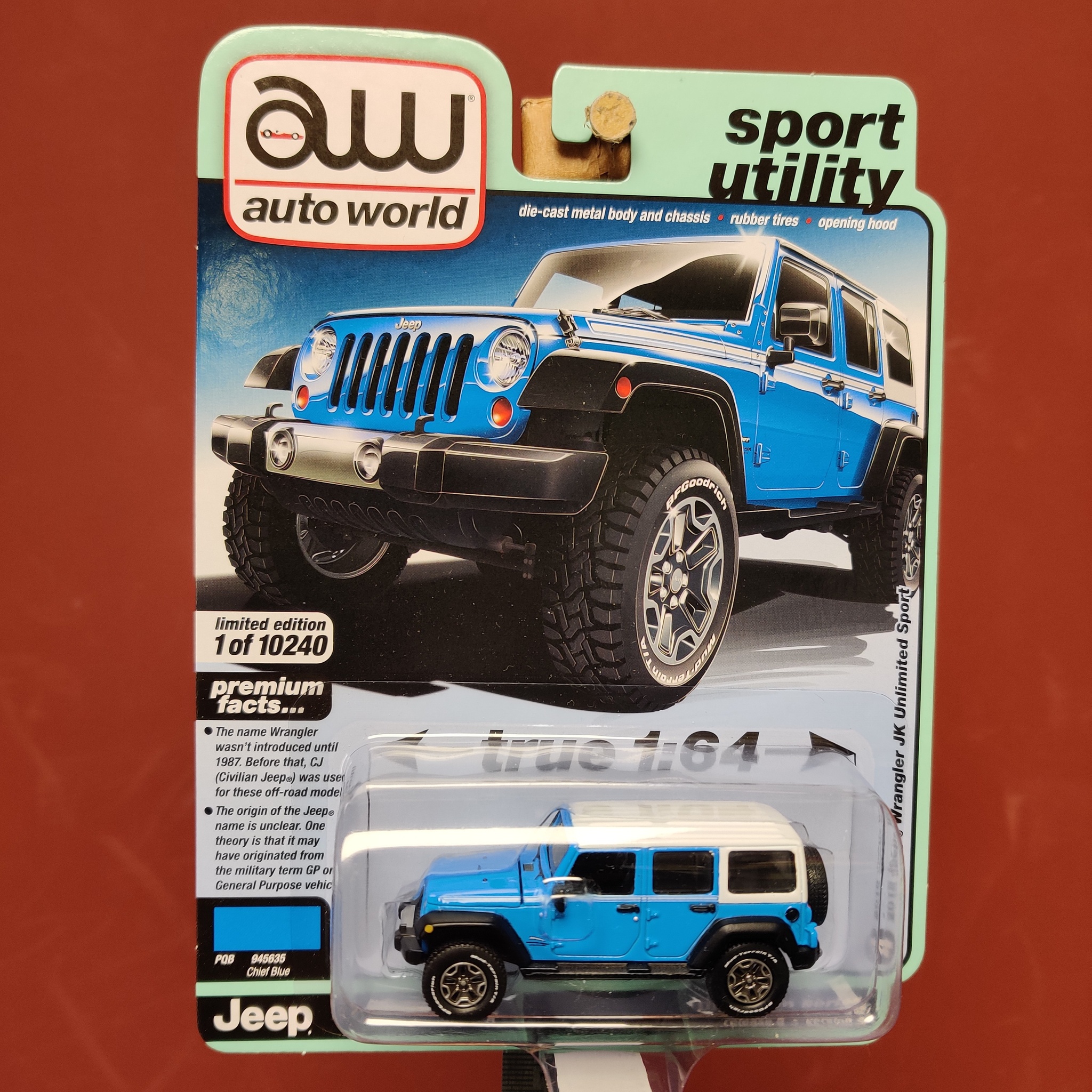 Skala 1/64 Jeep Wrangler JK Unlimited Sport 18' fr AUTO WORLD Lim. Ed. Rel. 5 Ver A