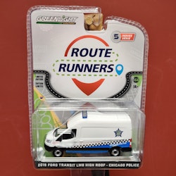 Skala 1/64 "Route Runners" - 2019 Ford Transit LWB High Roof "Chicago Police", fr Greenlight