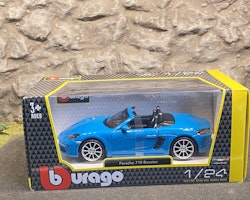 Skala 1/24 Porsche 718 Boxter, Miami blue, fr Bburago