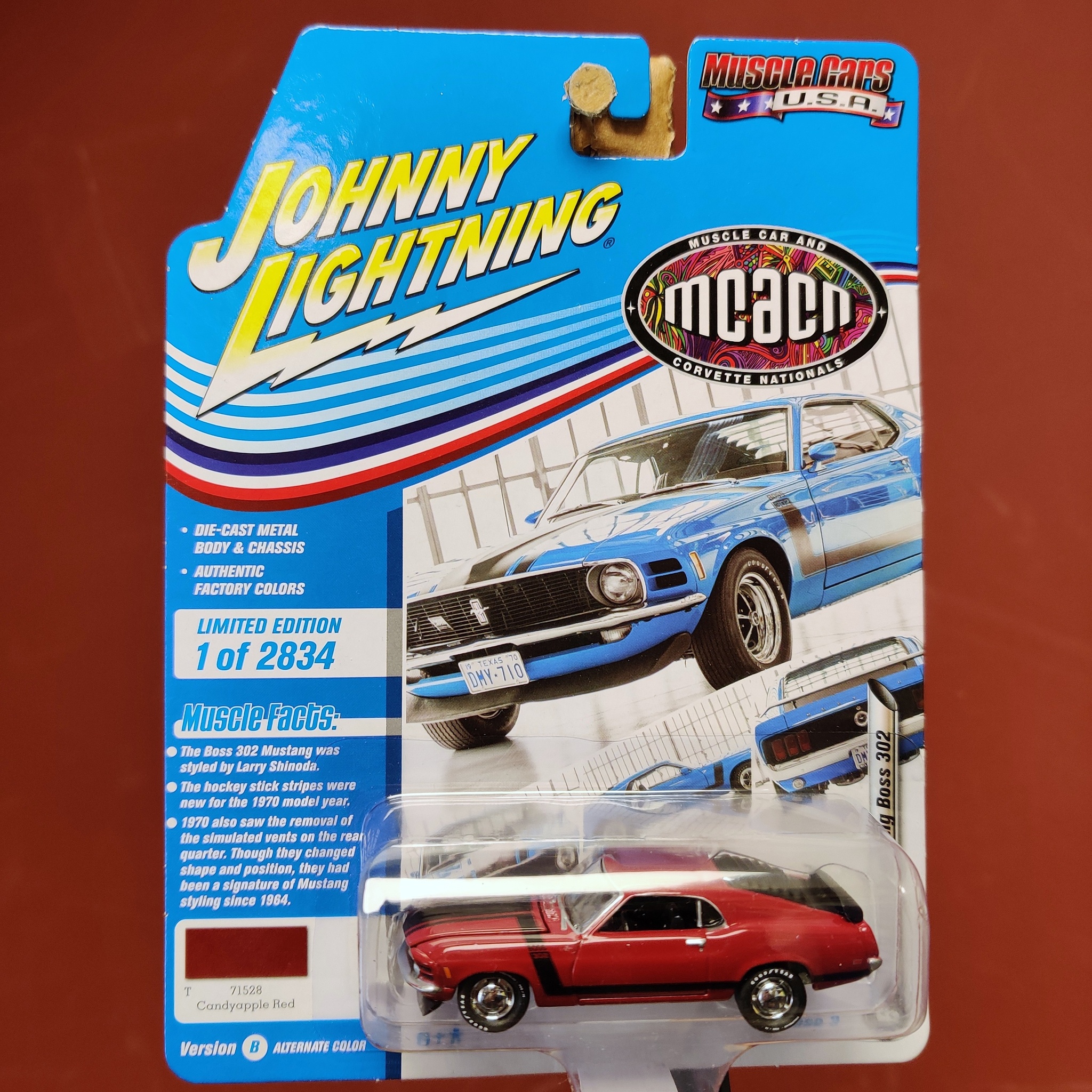 Skala 1/64 Ford Mustang Boss 302 70' från Johnny Lightning
