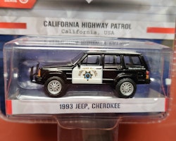 Skala 1/64 JEEP Cherokee 93 California Highway Patrol "Hot Pursuit" från Greenlight
