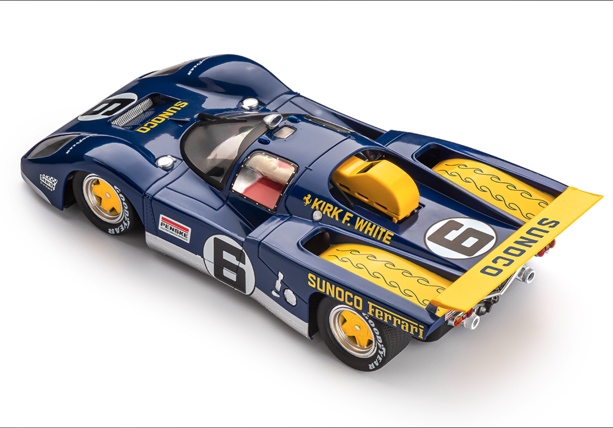 Scale 1/32 Slot.it Analog Slotcar: Ferrari 512M Sunoco #6 - 3rd 24h Daytona 1971