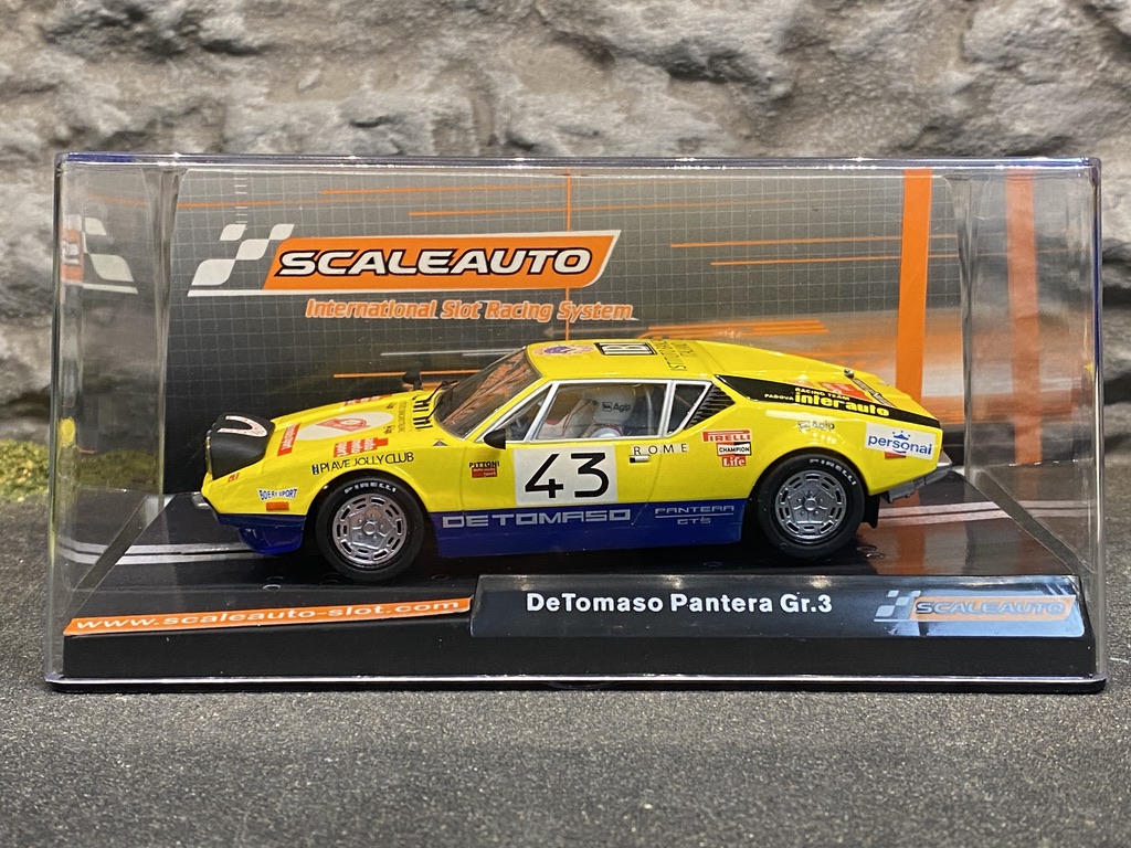 Skala 1/32 Scaleauto Analog Bil t Bilbana: De Tomaso Pantera Gr.3 Rally Montecarlo 1976 #43 Pittoni