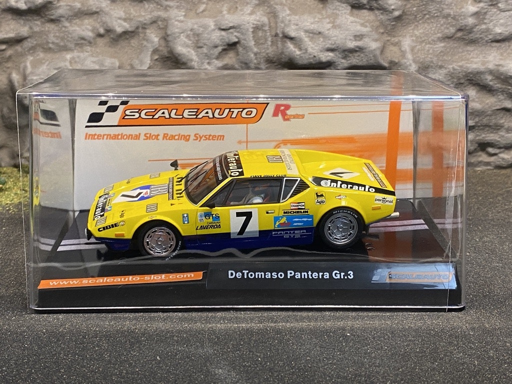 Skala 1/32 Scaleauto Analog Bil t Bilbana De Tomaso Pantera Gr.3 24h LeMans 1975 #7 Beurlys Inter Auto R- Version