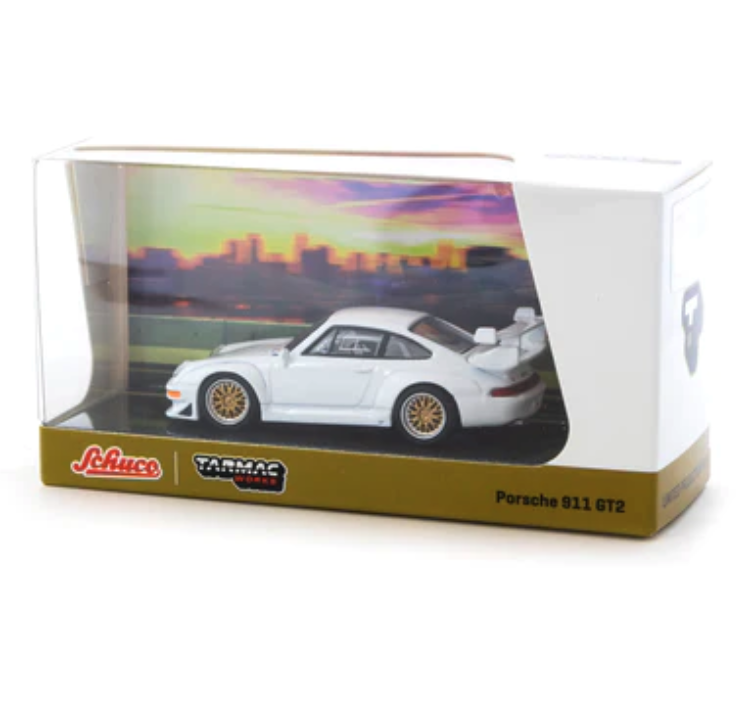 Scale 1/64 Porsche 911 GT2 White for Schuco + Tarmac Works - COLLAB64