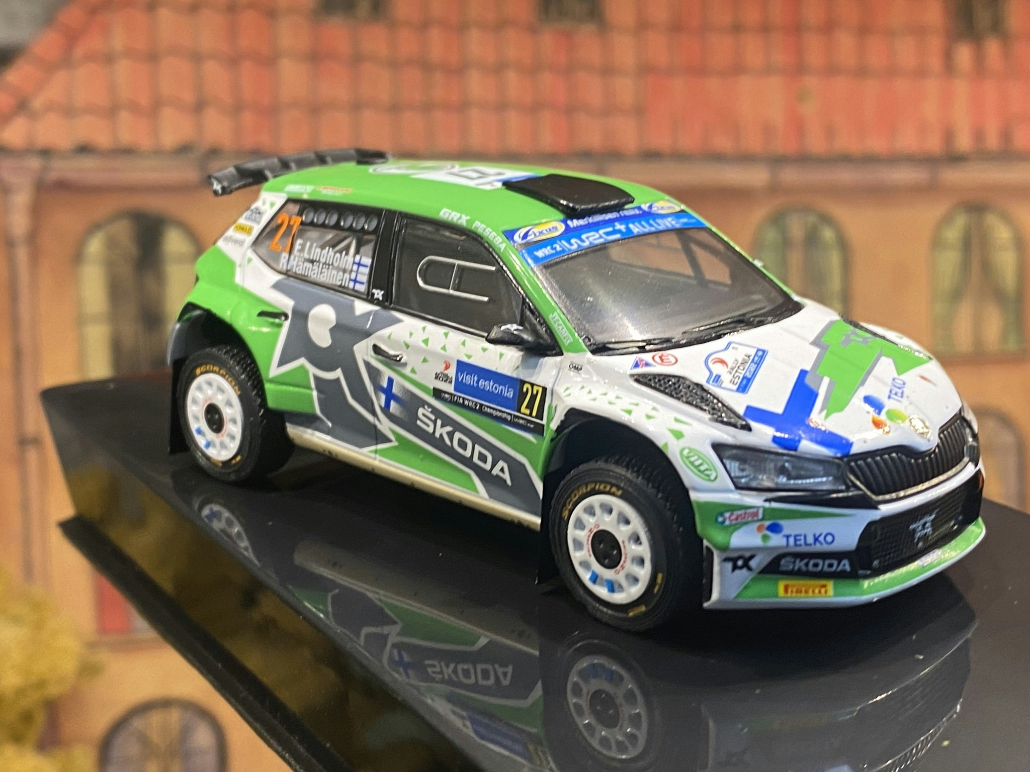 Scale 1/43 Škoda Fabia Rally2 EVO, Rally Estonia, E.Lindholm/R.Hämäläinen fr IXO Models