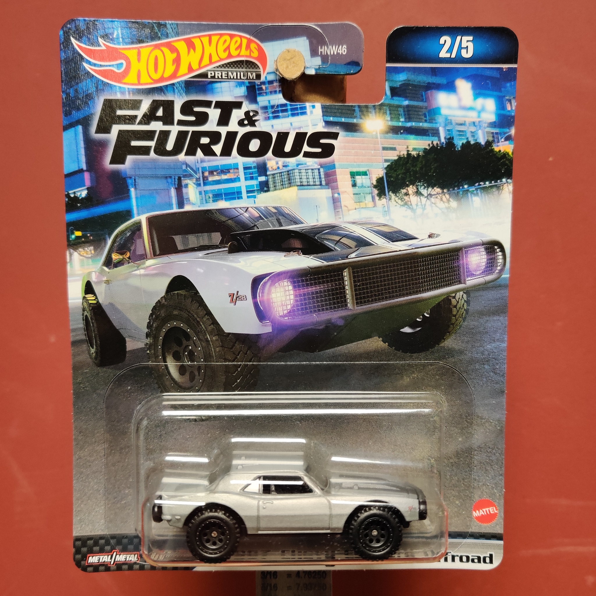 Scale 1/64 Hot Wheels PREMIUM - Fast & Furious - Chevy Camaro Offroad '67