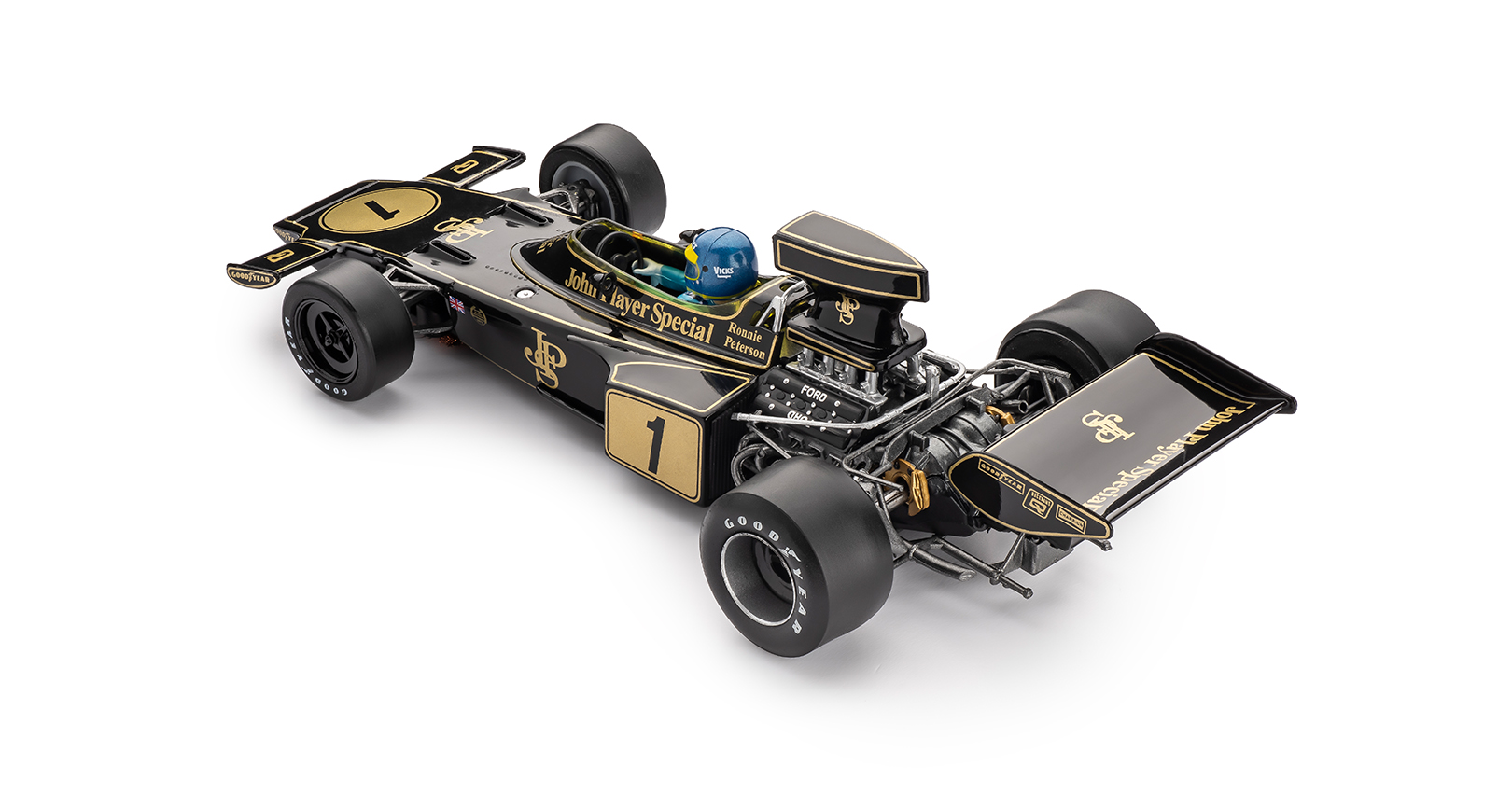 Skala 1/32 PoliCar Analog Bil t Bilbana: Lotus 72E #1 - 1st Monaco GP 1974 Driver: Ronnie Peterson