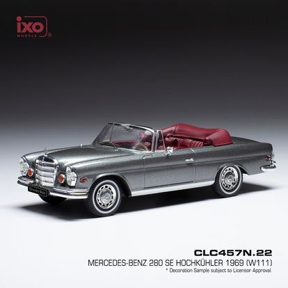 Skala 1/43 Mercedes 280 SE 3.5 (W111) Convertible, metallic-grey, 1969 fr IXO Models