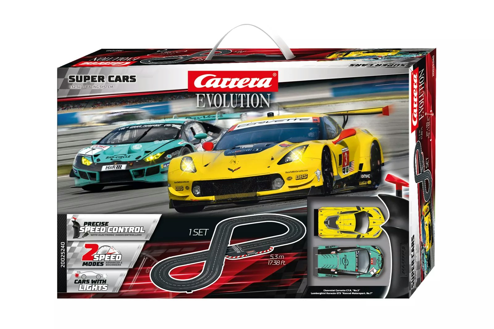 Skala 1/32 Analog bilbana/Slotracing set fr Carrera: Super Cars