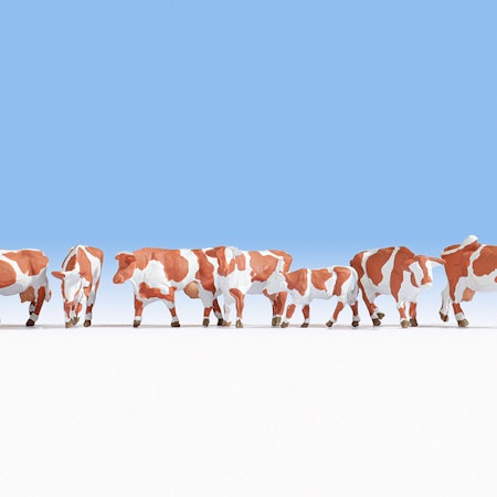 NOCH 15726 Skala H0, Figurer Kossor brun-vita/Figures Cows brown-white