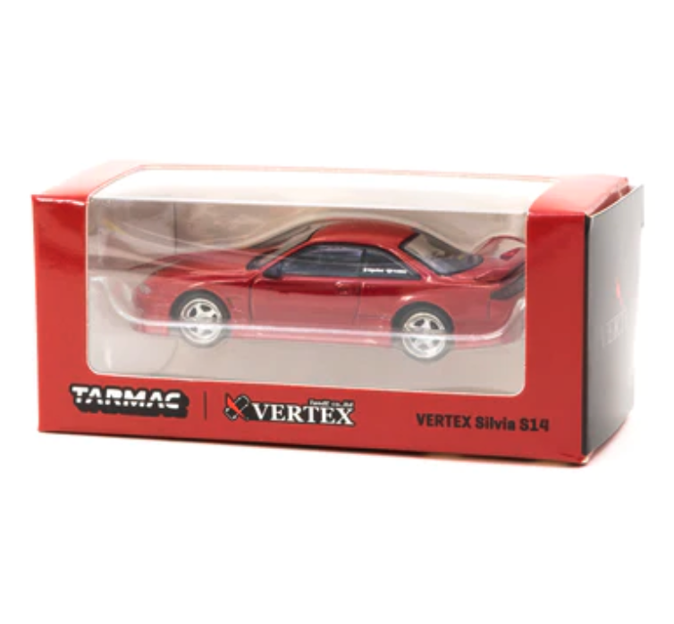 Skala 1/64 Vertex Nissan Silvia S14, Mröd/red fr TARMAC works, Global64