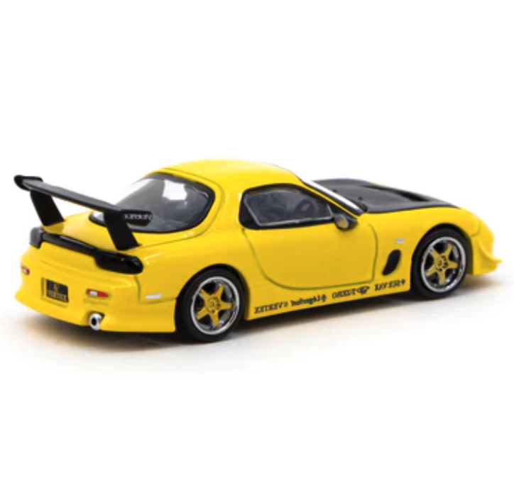 Skala 1/64 VERTEX Mazda RX-7 (FD3S) Yellow metallic - GLOBAL64 fr TARMAC works