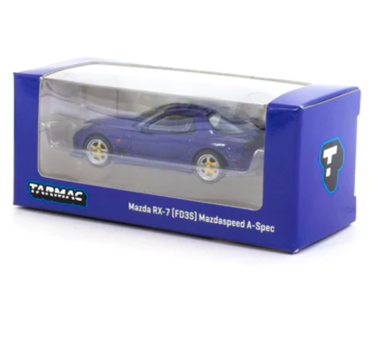 Skala 1/64 Mazda RX-7 FD3S Mazdaspeed A-Spec Innocent Blue Mica fr TARMAC works
