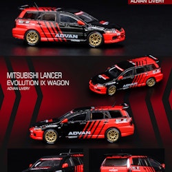 Skala 1/64 MITSUBISHI LANCER EVOLUTION IX Wagon "ADVAN" Livery fr Inno64