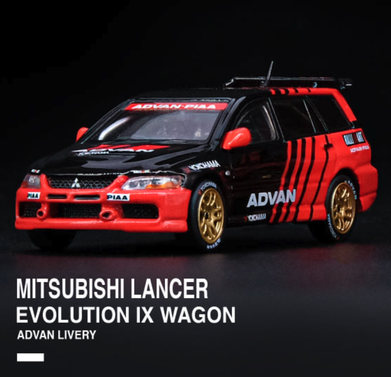 Skala 1/64 MITSUBISHI LANCER EVOLUTION IX Wagon "ADVAN" Livery fr Inno64