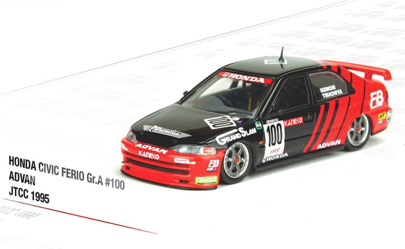 Skala 1/64 HONDA CIVIC Ferio #100 "ADVAN" - JTCC 1995 fr Inno64