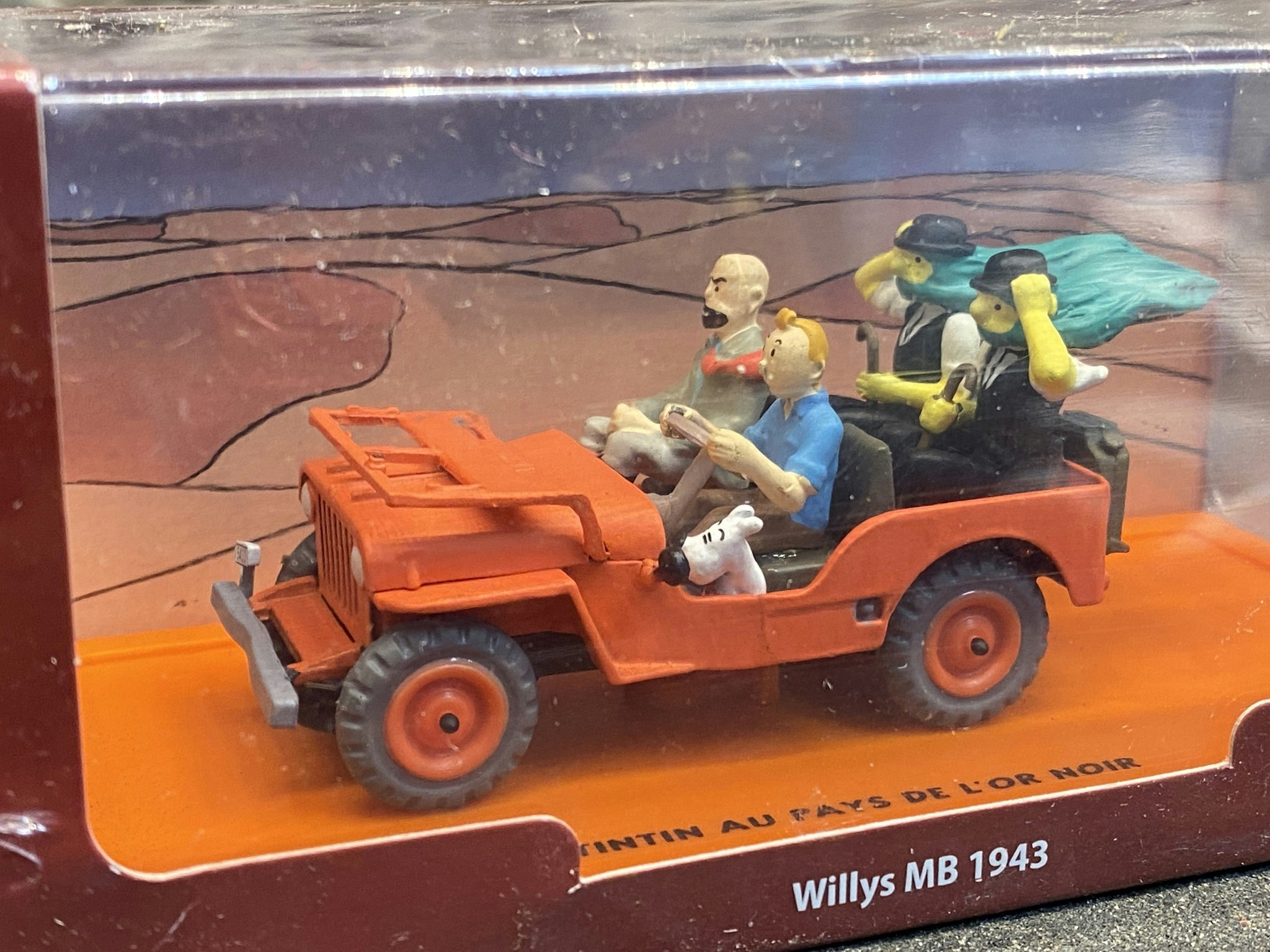 Skala 1/43 Willy's JEEP - Tintin & The black gold fr Atlas Editions