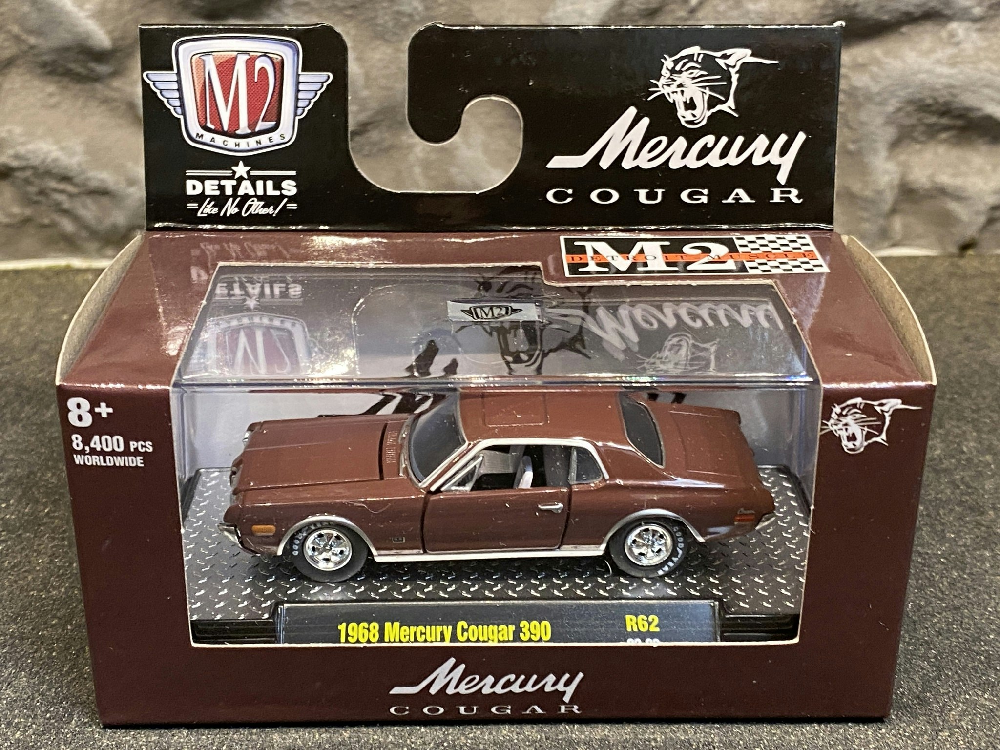 Skala 1/64 1968 Mercury Cougar 390 fr M2 Machines, Lim.Ed 8400 ex