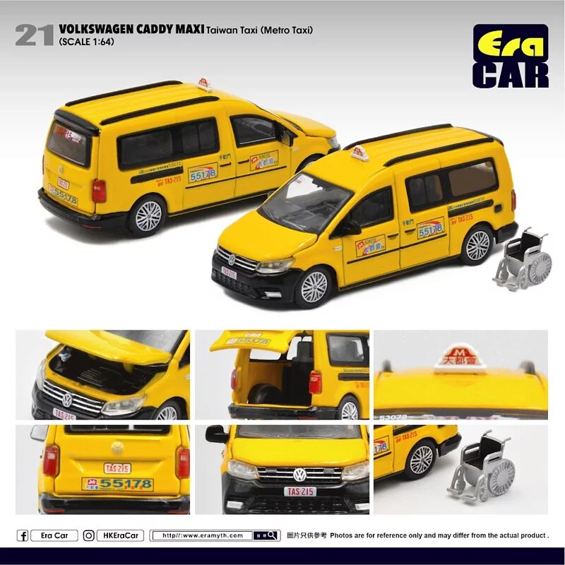 Skala 1/64 Volkswagen Caddy Maxi Taiwan Taxi (Metro Taxi) fr ERA CAR