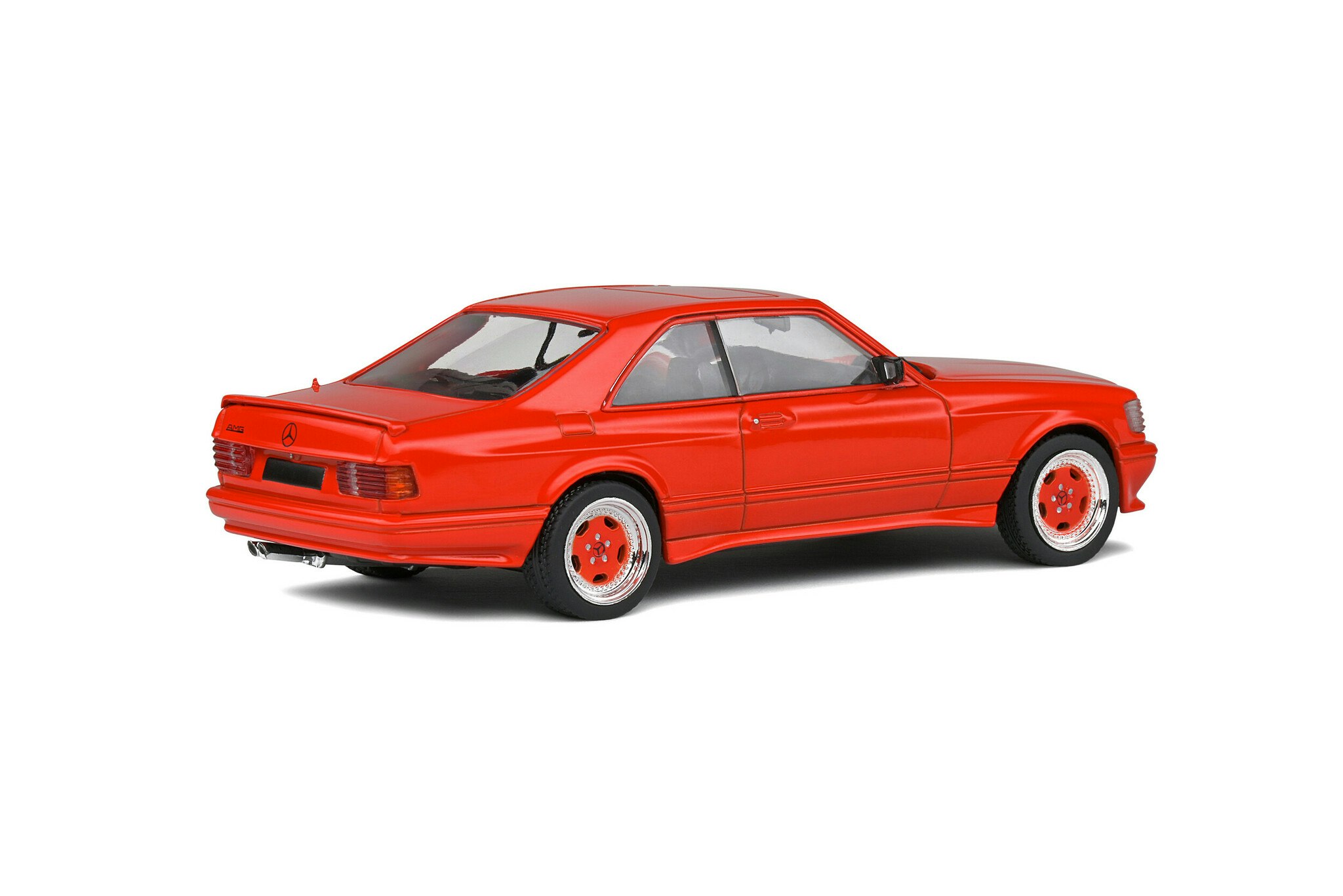 Skala 1/43 Mercedes-Benz 560 SEC AMG Wide Body – Signal Red  – 1990 fr Solido