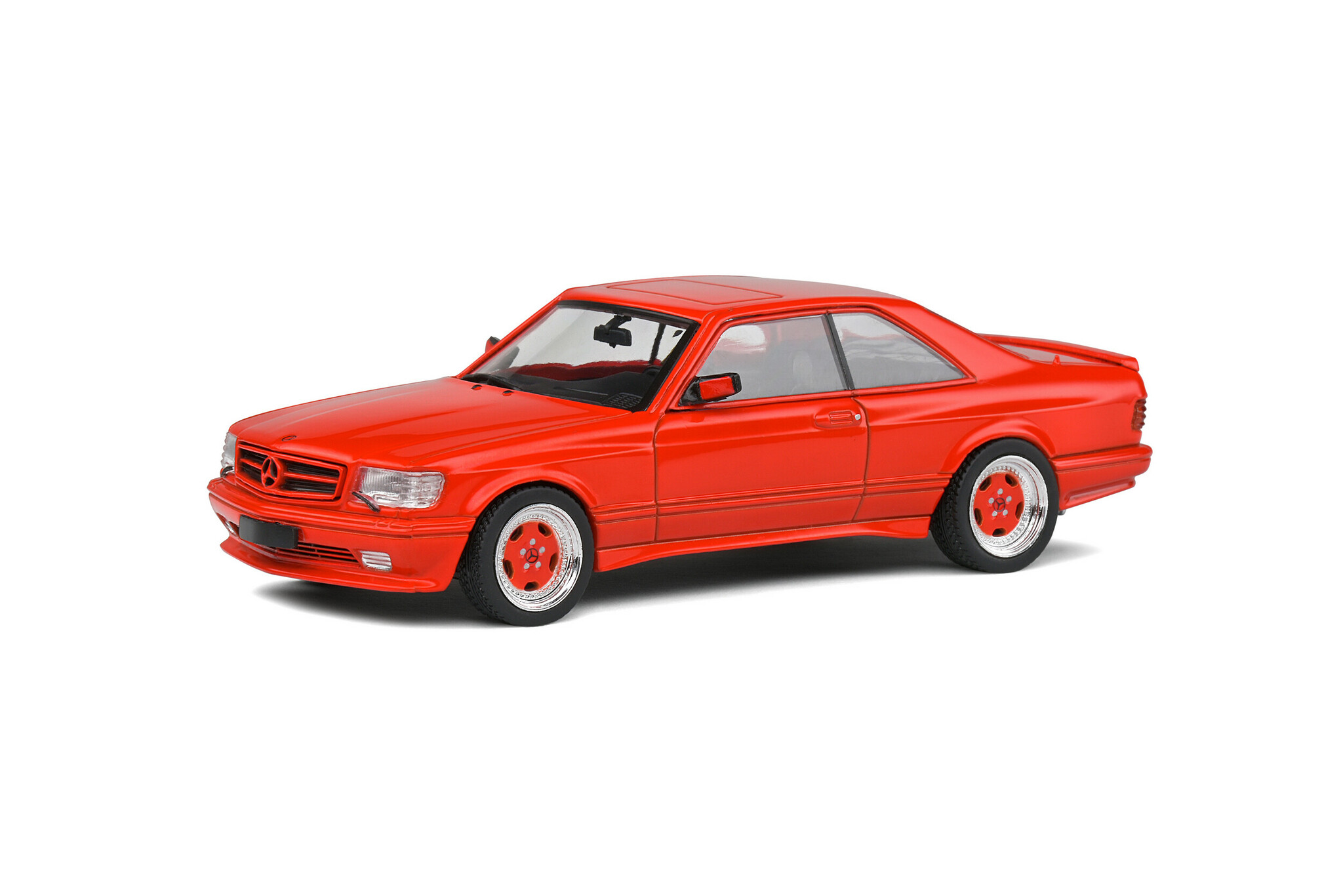 Skala 1/43 Mercedes-Benz 560 SEC AMG Wide Body – Signal Red  – 1990 fr Solido