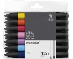PROMARKER SET 12+1 PCS #1 - 12 st Pencils + 1 blender