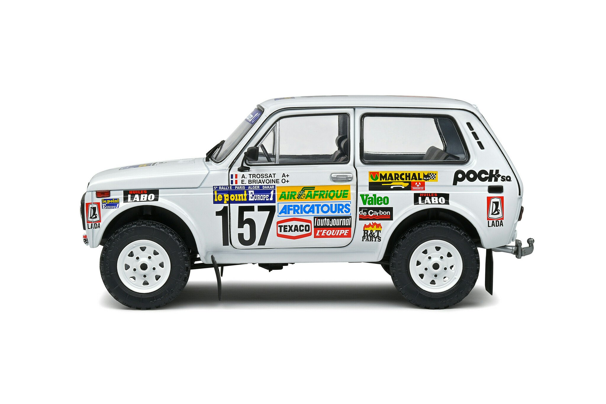 Skala 1/18 Lada Niva Paris-Dakar #157 1983 Trossat/Briavoine fr Solido
