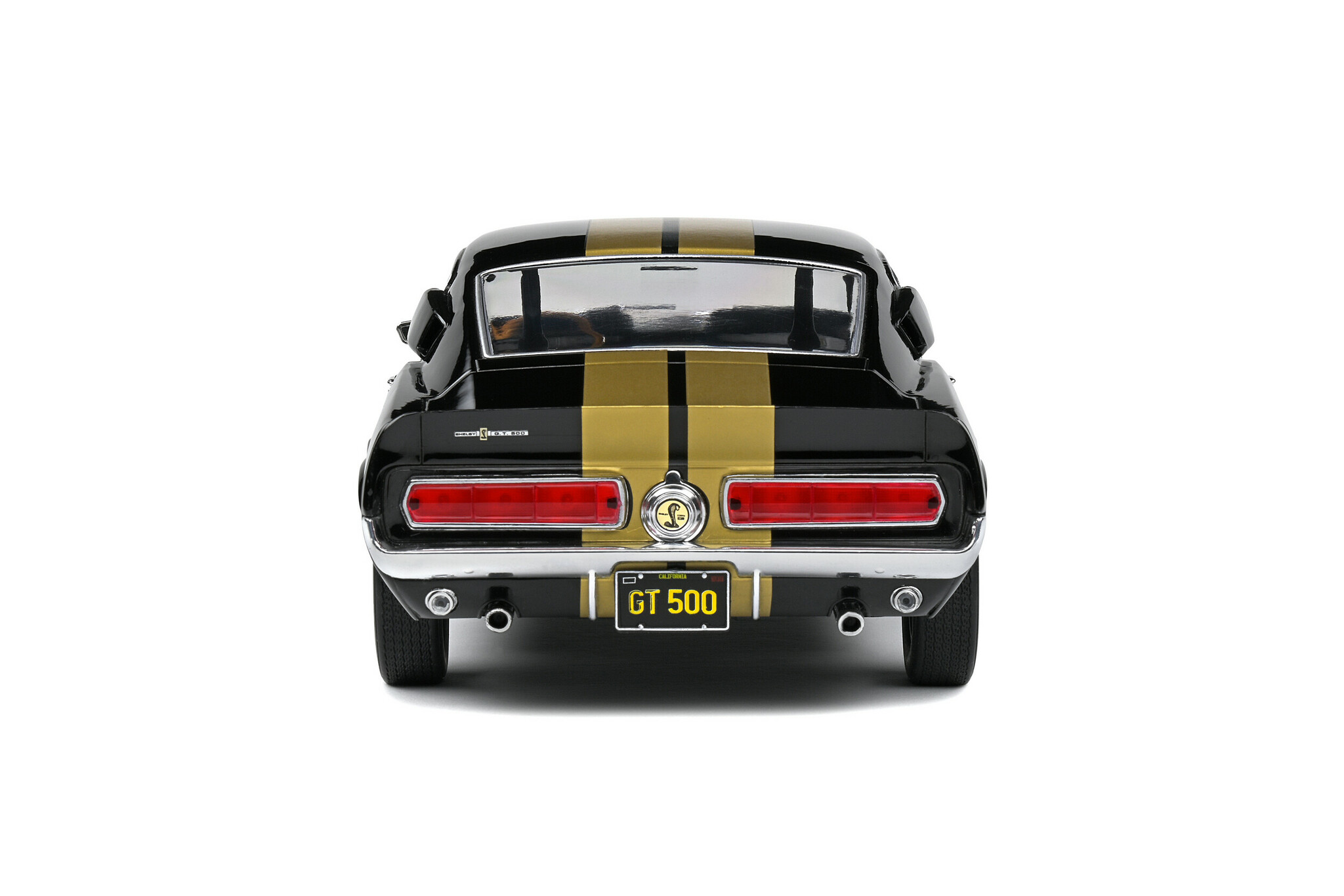 Skala 1/18 SHELBY GT500 – BLACK / GOLD STRIPES – 1967 fr Solido