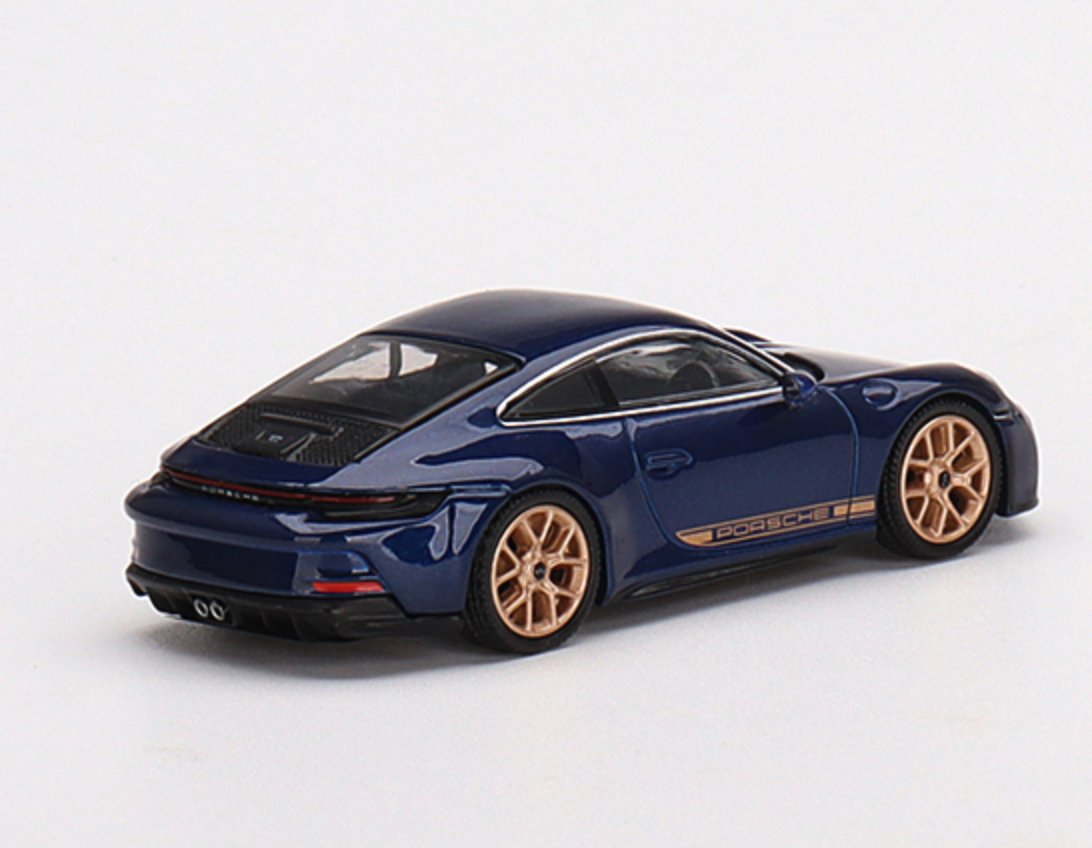 Skala 1/64 - Porsche 911 (992) GT3 Touring Gentian Blue Metallic fr MINI GT
