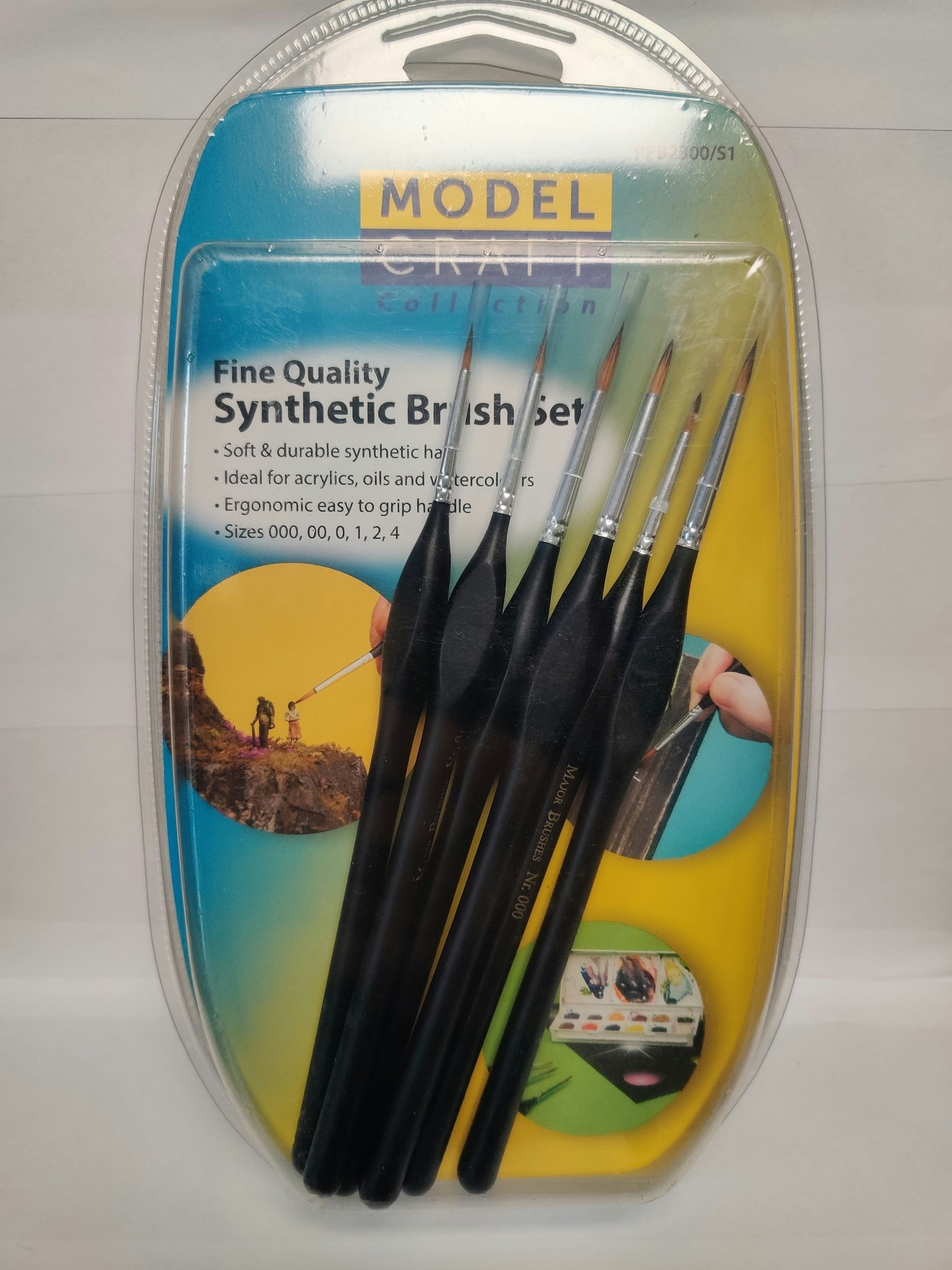 Fine quality Synthetic Brushes/Penslar 6 pcs fr ModelCraft