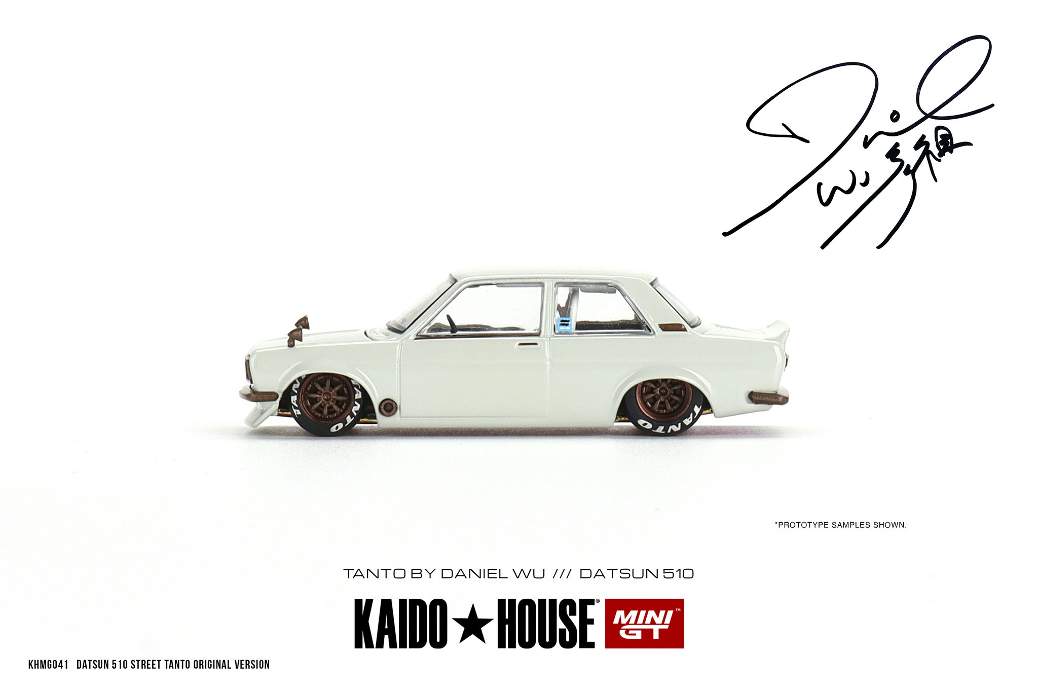 Skala 1/64 - Datsun 510 Street Tanto V1 Daniel Wu (KHMG041) KAIDO fr MINI GT