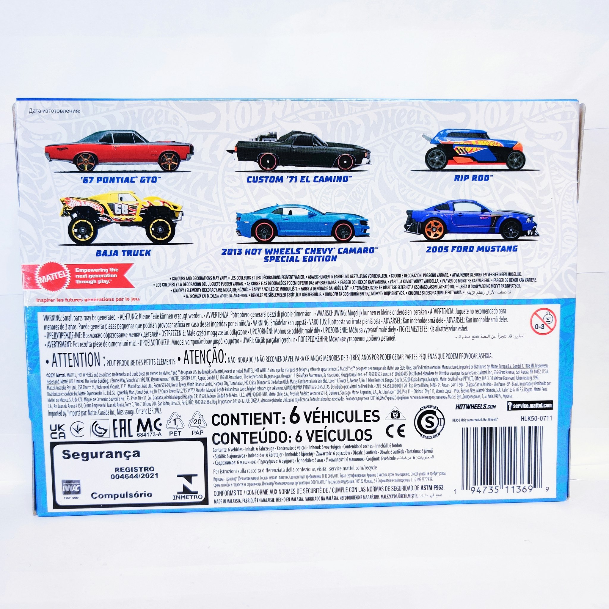 Skala 1/64 HOT WHEELS Legends - Legends Theme Park 6st/pcs bilar/cars