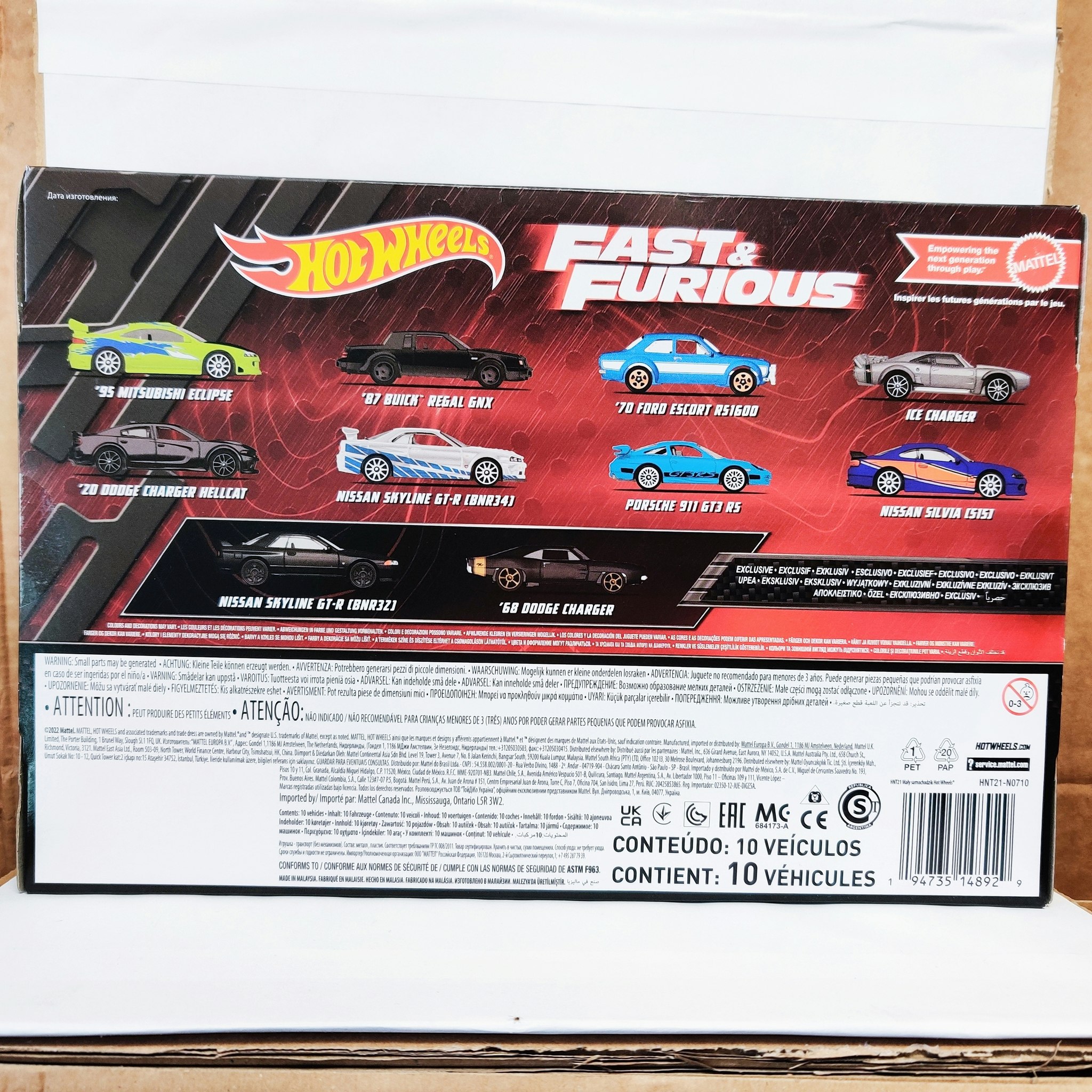 Skala 1/64 HOT WHEELS Fast & Furious - 10st/pcs bilar/cars