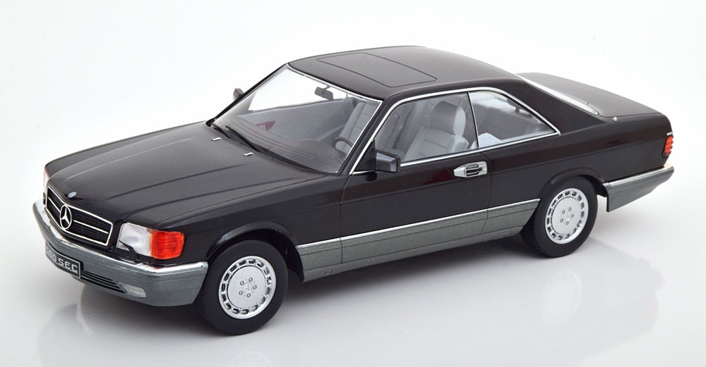 Skala 1/18 Mercedes 560 SEC C126 1985, Black  fr KK-scale