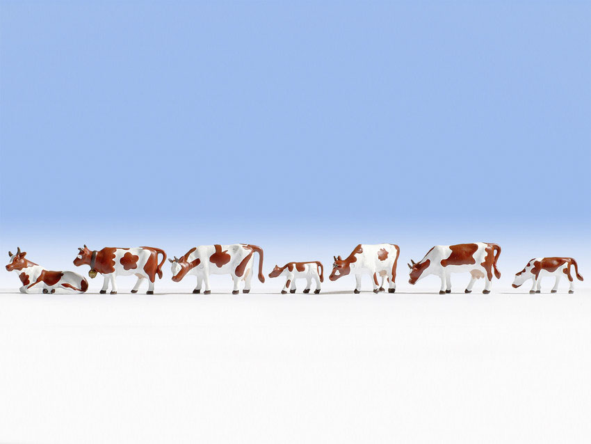 NOCH 15276 Skala H0, Figurer Kossor brun-vita/Figures Cows, brown-white
