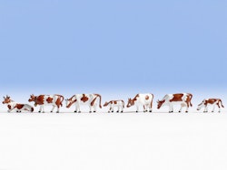 NOCH 15273 Skala H0, Figurer Kossor brun-vita/Figures Cows, brown-white