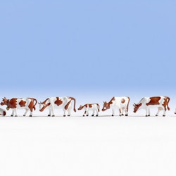 NOCH 15276 Skala H0, Figurer Kossor brun-vita/Figures Cows, brown-white