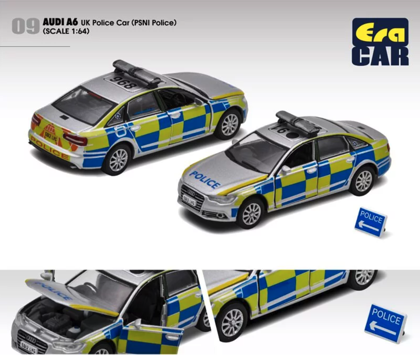 Skala 1/64 ERA#09 Audi A6 uk Police Car (PSNI Police) fr ERA CAR