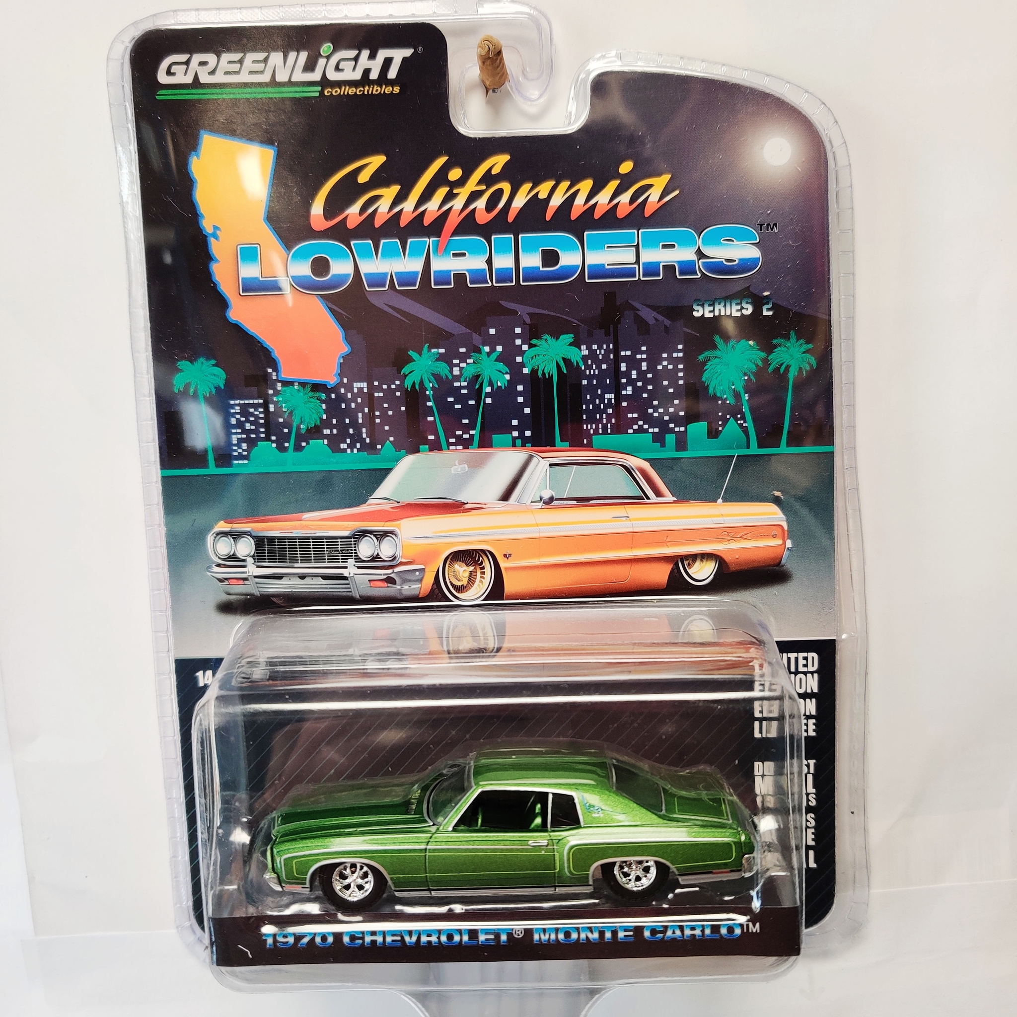 Skala 1/64 Chevrolet Monte Carlo 70' "California LowRiders" grön fr Greenlight
