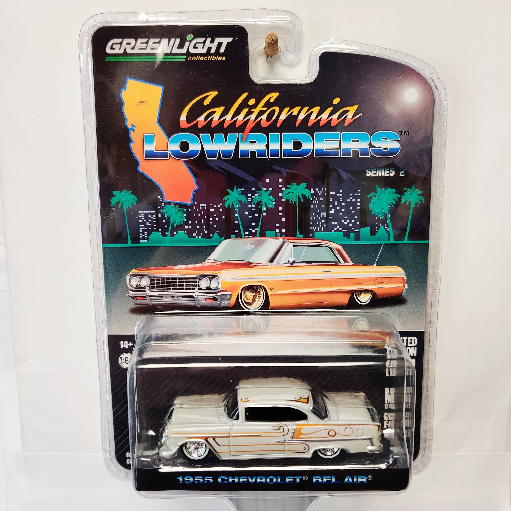 Skala 1/64 Chevrolet Bel Air 55' "California LowRiders" grå fr Greenlight