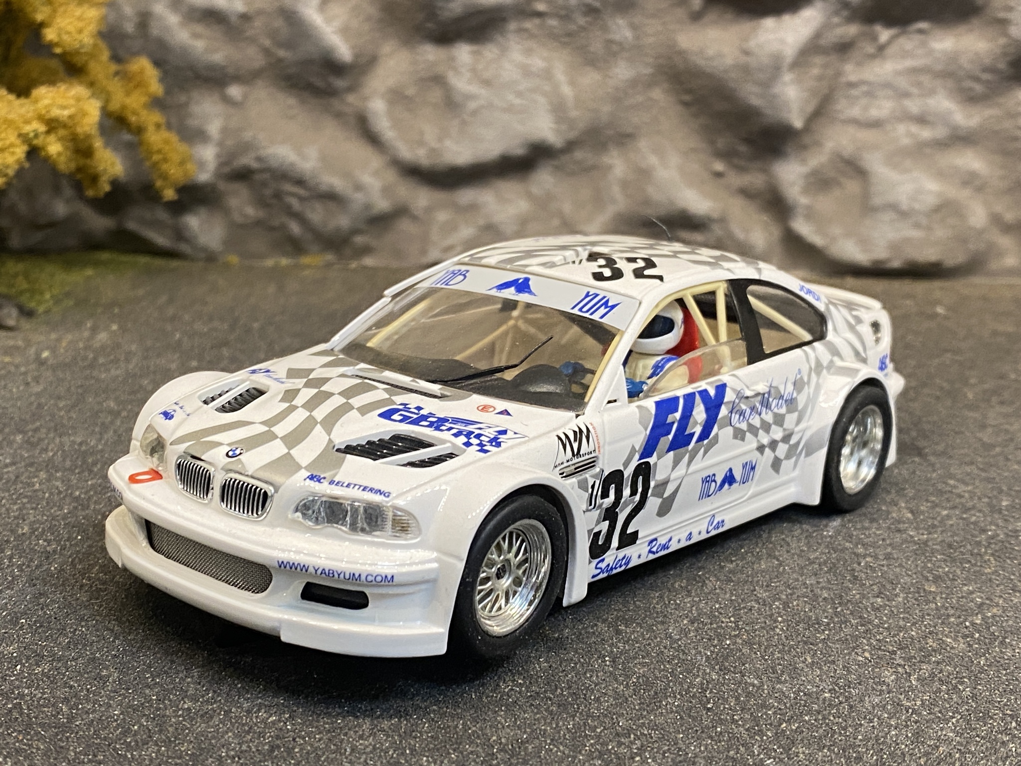Skala 1/32 Begagnad/Used Analoge slotcar: BMW M3 GTR Racing fr FLY Car Model
