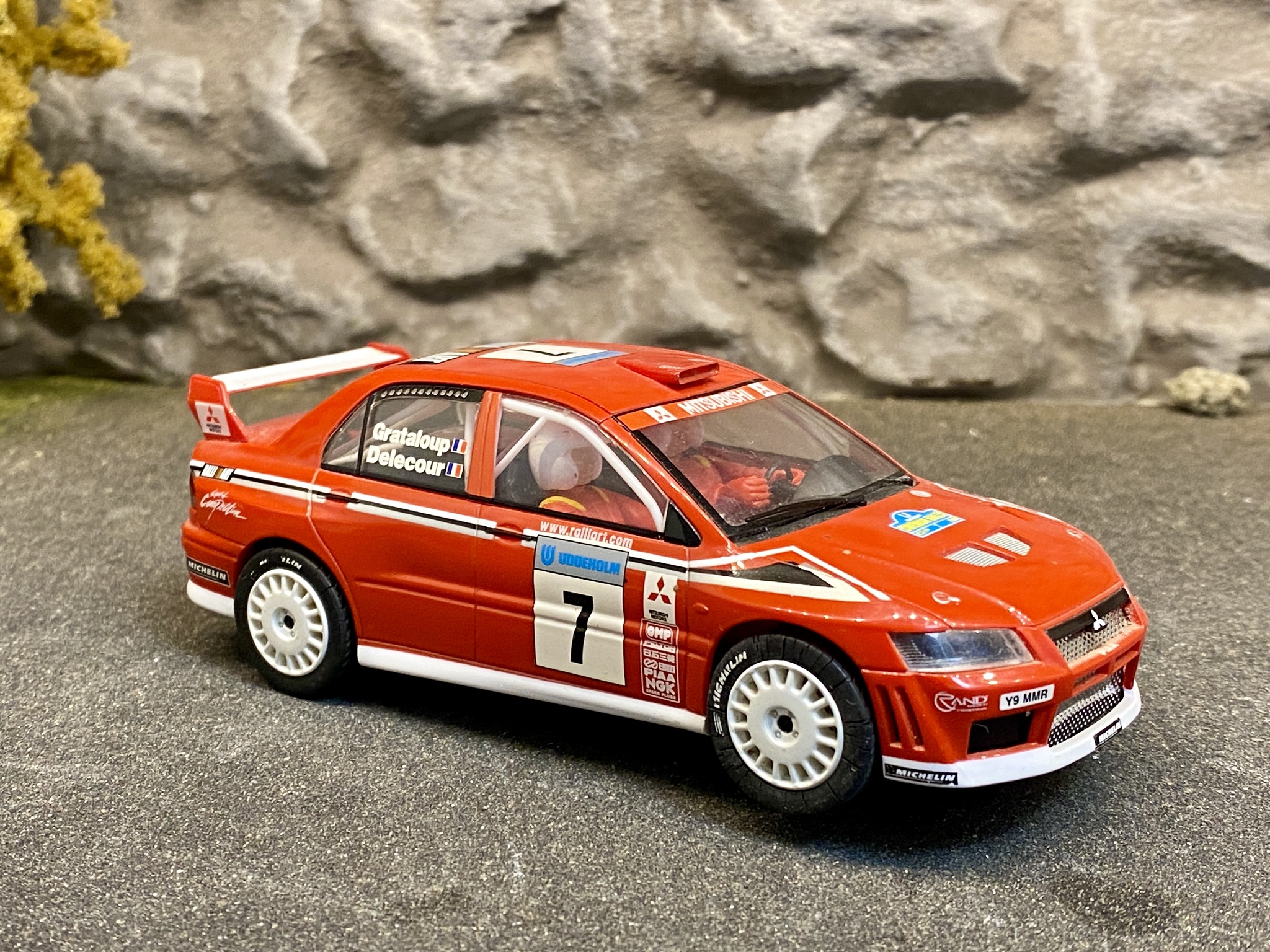 Skala 1/32 Begagnad/Used Analoge slotcar: Mitsubishi Lancer WRC, red fr Scalextric