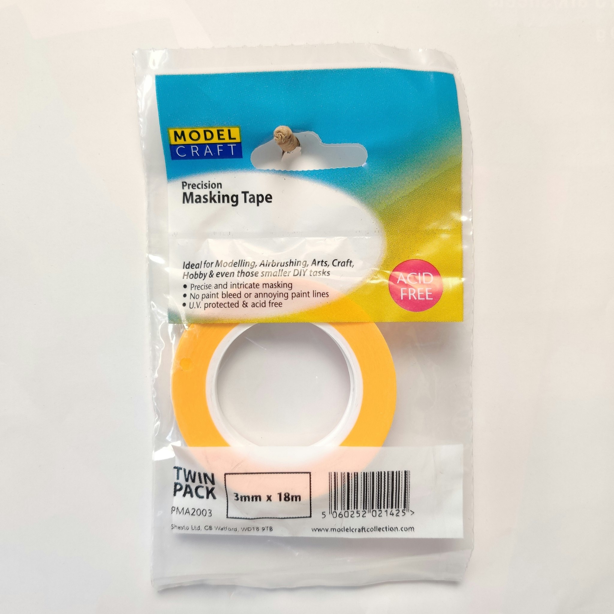 Maskerings-tejp/Masking-tape 2 stycken/pcs 3 mm x 18 meter fr ModelCraft