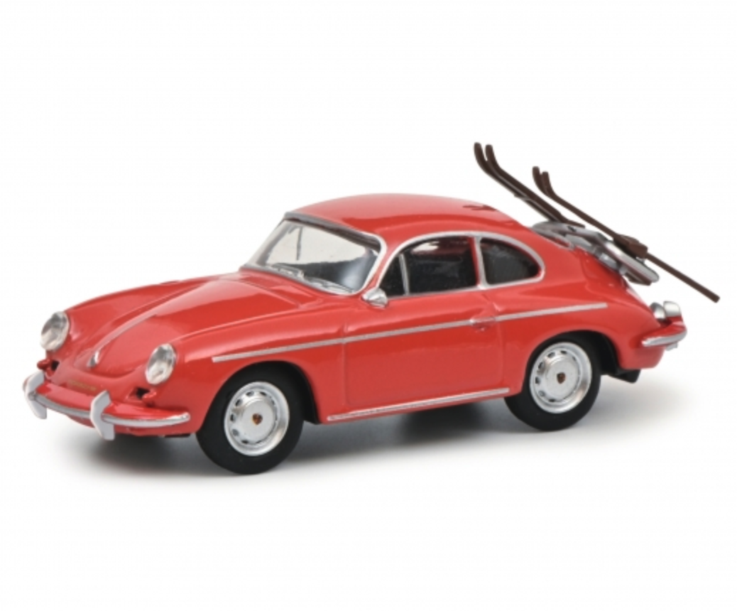 Skala 1/64 Porsche 356 Carrera 2 w ski's on the back fr Schuco